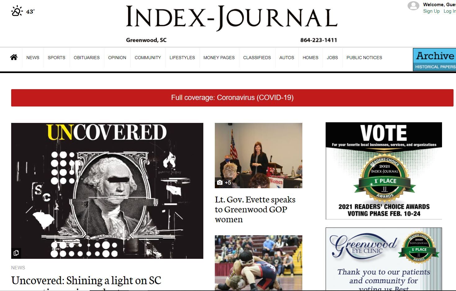 Index Journal Uncovered front